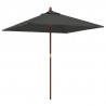 Parasol ogrodowy na drewnianym słupku, antracyt, 198x198x231 cm