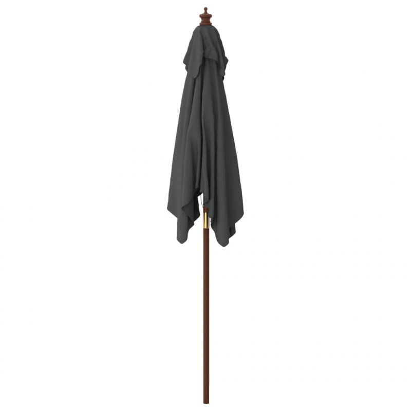 Parasol ogrodowy na drewnianym słupku, antracyt, 198x198x231 cm