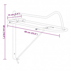 Składany wieszak na siodło, czarny, żelazny