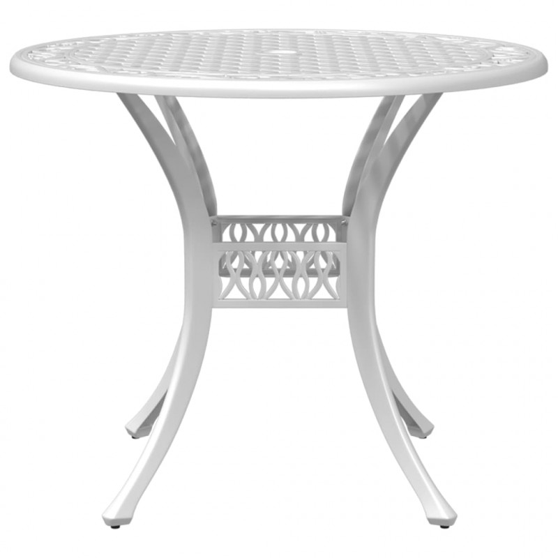 5-częściowy zestaw mebli ogrodowych, biały, odlewane aluminium