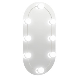 Lustro z lampami LED, 60x30 cm, szklane, owalne