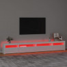 Szafka pod TV z oświetleniem LED, biała z połyskiem,270x35x40cm