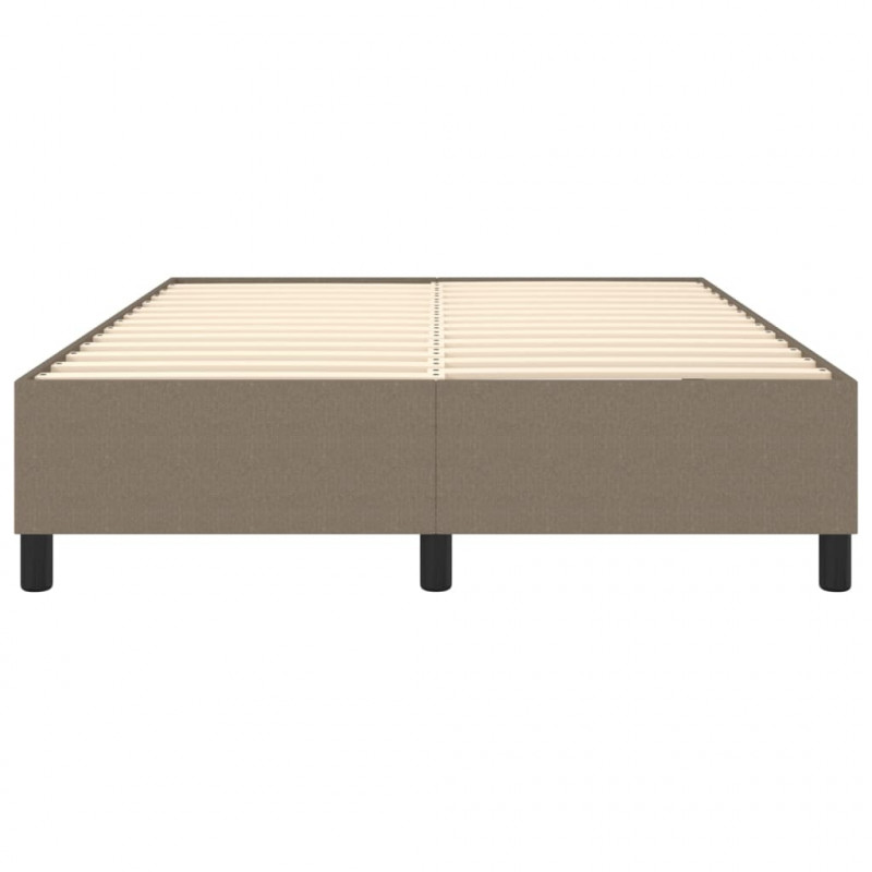 Rama łóżka bez materaca, taupe, 140x190 cm, obita tkaniną