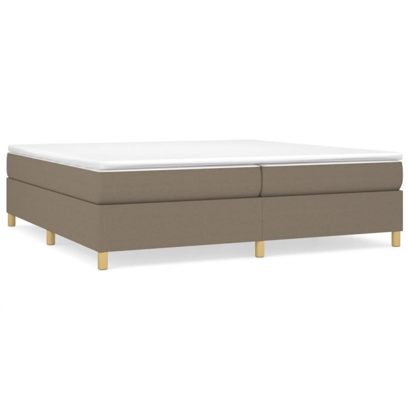 Rama łóżka bez materaca, taupe, 200x200 cm, obita tkaniną