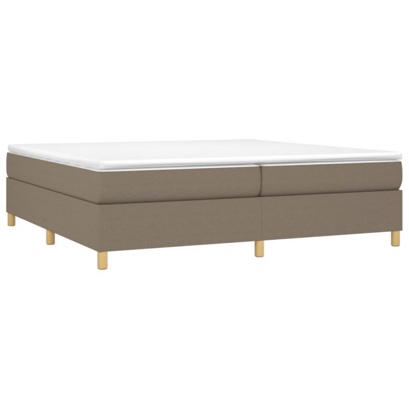 Rama łóżka bez materaca, taupe, 200x200 cm, obita tkaniną