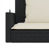 Ławka bujana z poduszkami, czarna, 119x56x48 cm, polirattan