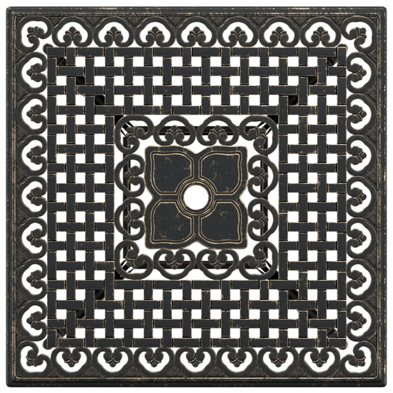 Stolik ogrodowy, brązowy, 80x80x75 cm, odlewane aluminium
