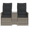 Rozkładana sofa ogrodowa dla 2 os., ze stolikiem, szara