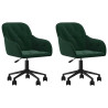 Obrotowe krzesła stołowe, 2 szt., ciemnozielone, aksamitne