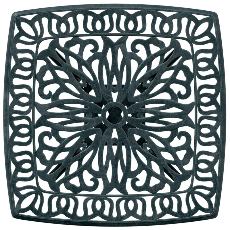 Stolik ogrodowy, zielony, 53x53x53 cm, odlewane aluminium