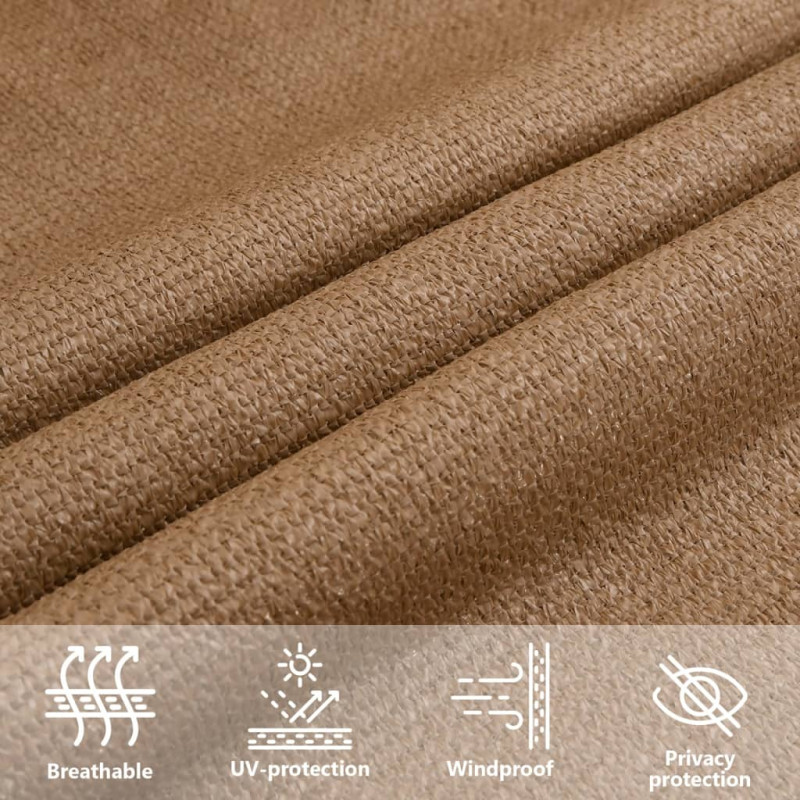 Żagiel przeciwsłoneczny, 160 g/m², kolor taupe, 3x6 m, HDPE