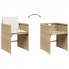 17-cz. zestaw mebli ogrodowych z poduszkami, beż, polirattan