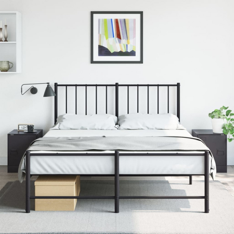 Szafki nocne, 2 szt., czarne, 34,5x39x44 cm, stal