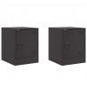 Szafki nocne, 2 szt., czarne, 34,5x39x44 cm, stal