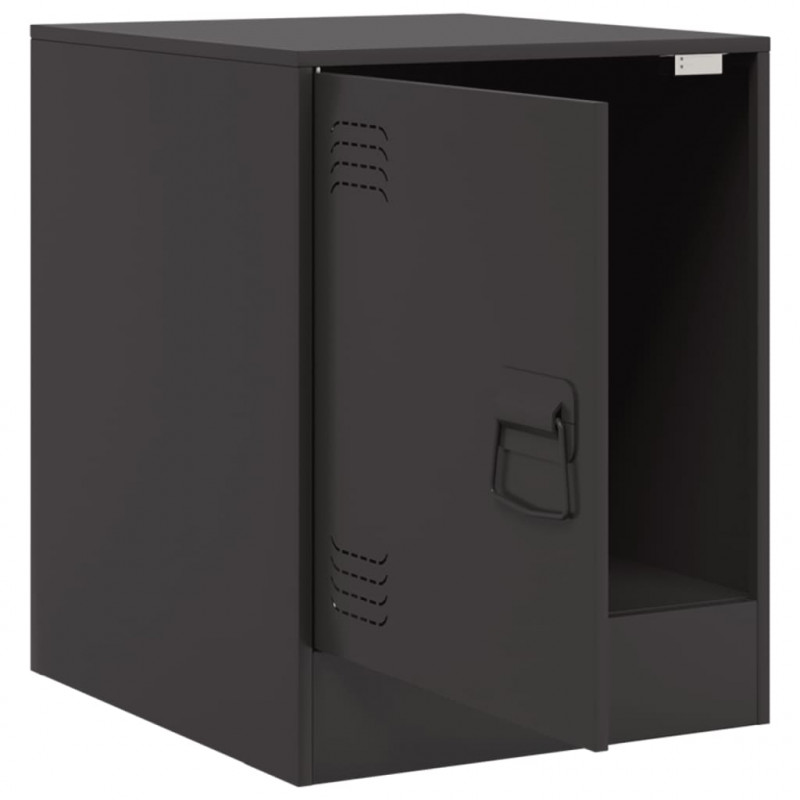 Szafki nocne, 2 szt., czarne, 34,5x39x44 cm, stal