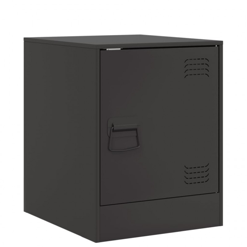 Szafki nocne, 2 szt., czarne, 34,5x39x44 cm, stal