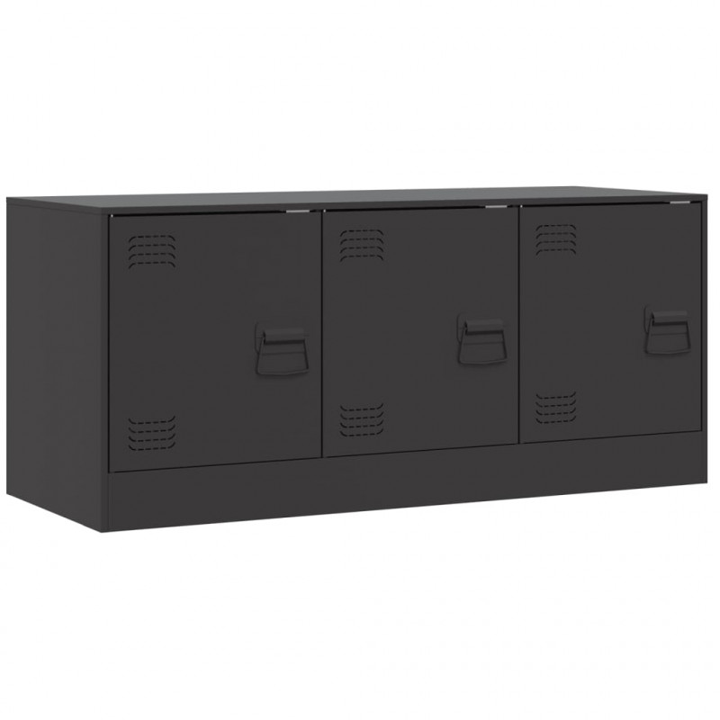 Szafka pod telewizor, czarna, 99x39x44 cm, stalowa