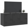 Szafka pod telewizor, czarna, 99x39x44 cm, stalowa