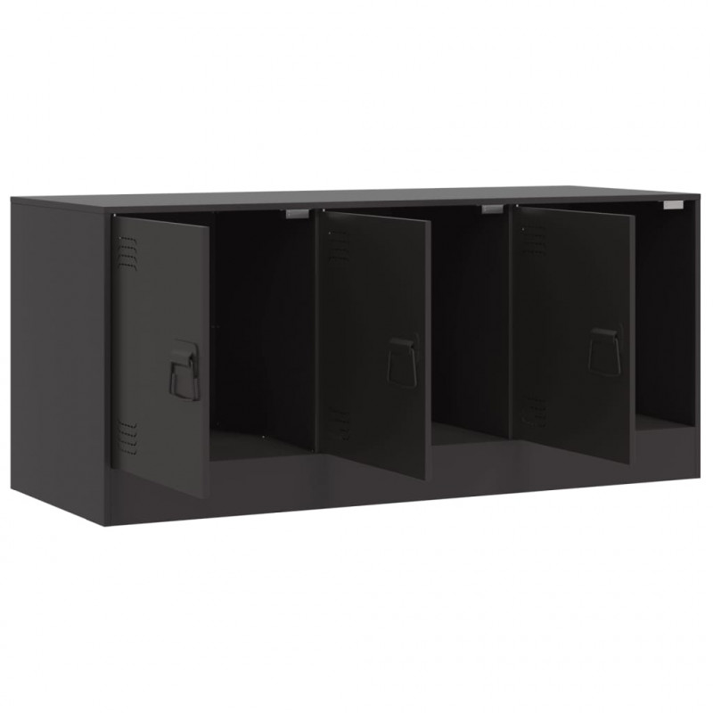 Szafka pod telewizor, czarna, 99x39x44 cm, stalowa