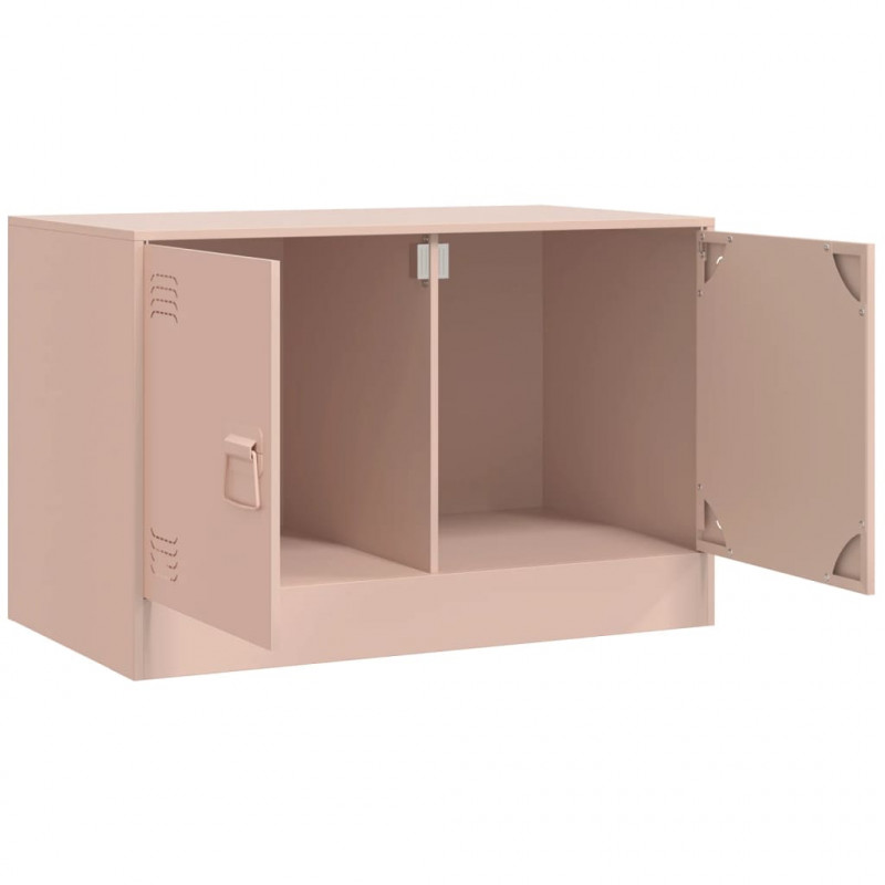 Szafki pod telewizor, 2 szt., różowe, 67x39x44 cm, stalowe