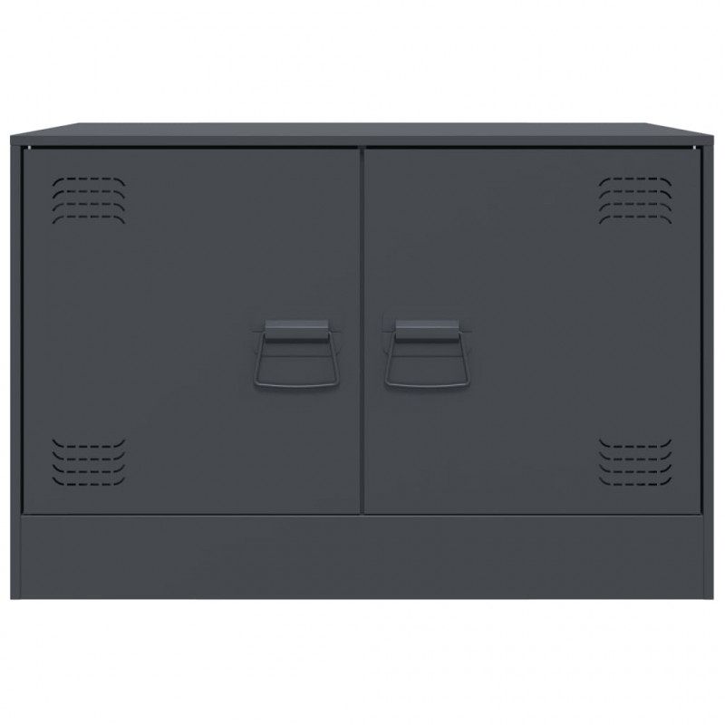 Szafki pod telewizor, 2 szt., antracytowe, 67x39x44 cm, stalowe