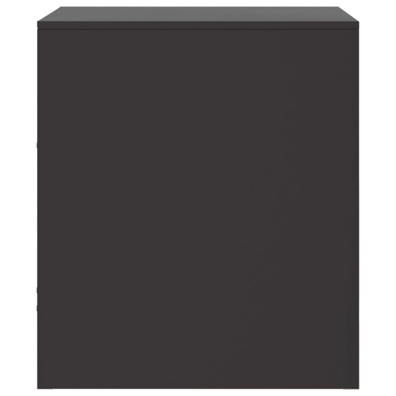 Szafki nocne, 2 szt., czarne, 34,5x39x44 cm, stal