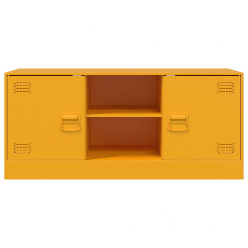 Szafka pod telewizor, musztardowa, 99x39x44 cm, stalowa