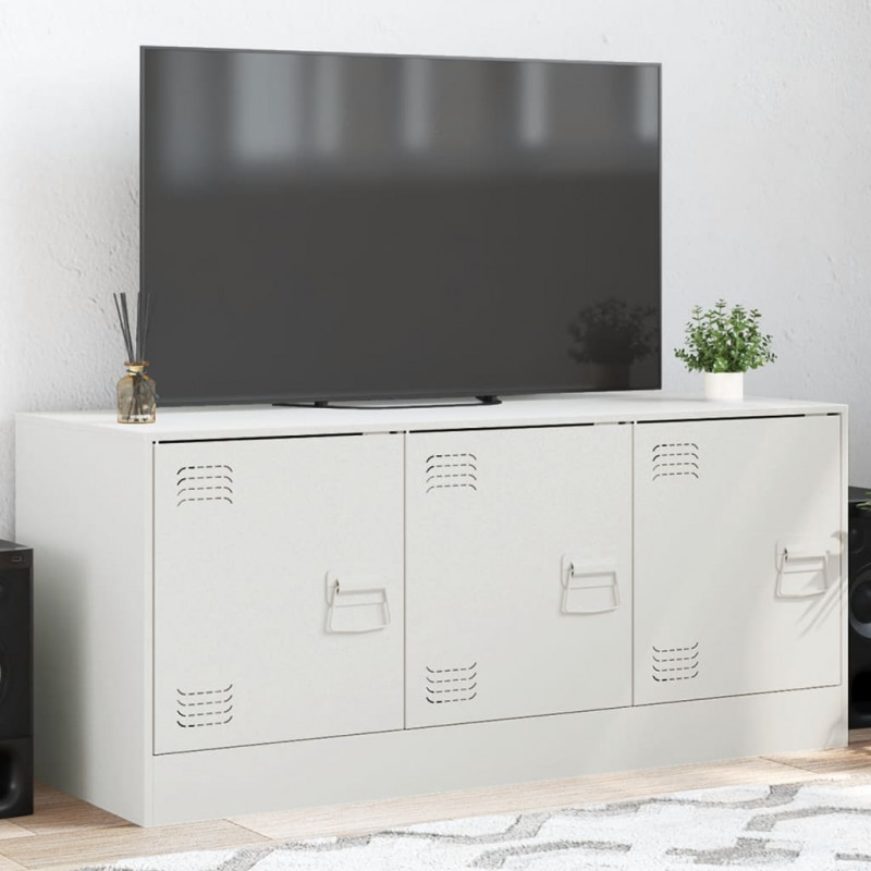 Szafka pod telewizor, biała, 99x39x44 cm, stalowa