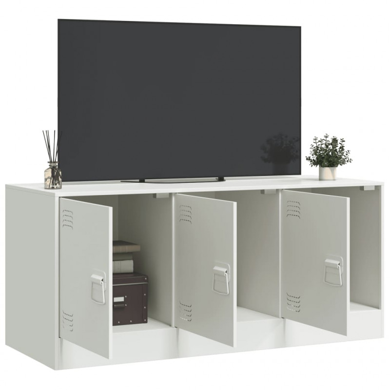 Szafka pod telewizor, biała, 99x39x44 cm, stalowa