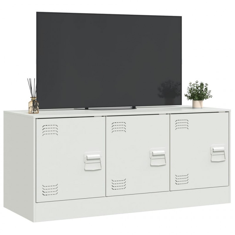 Szafka pod telewizor, biała, 99x39x44 cm, stalowa