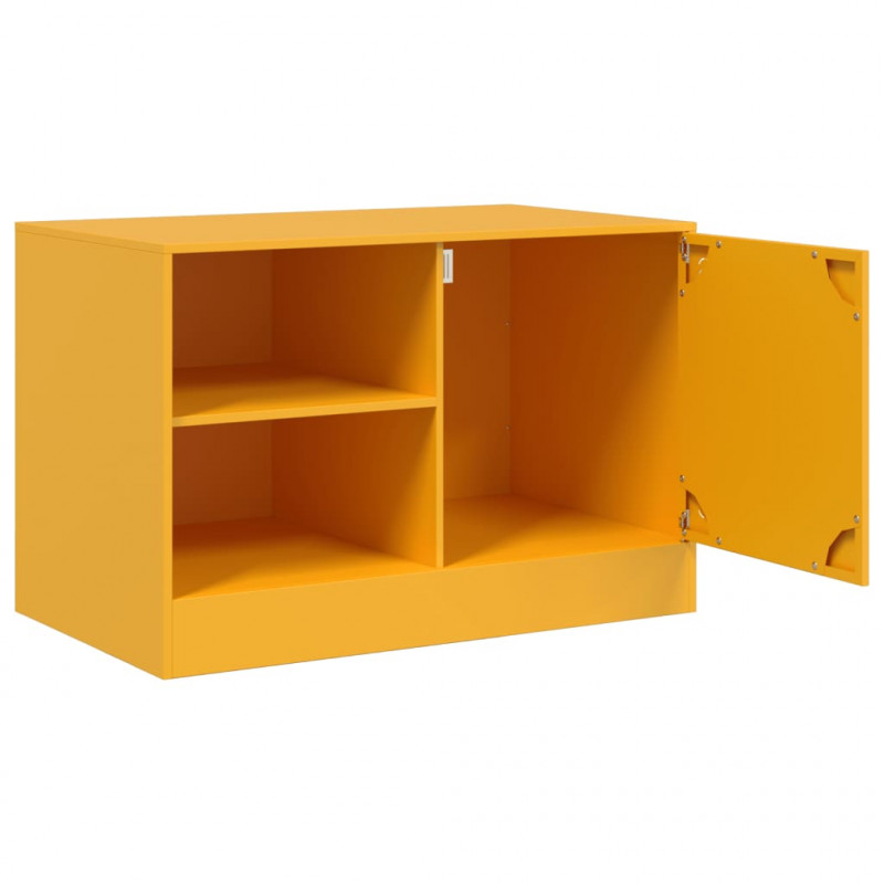 Szafka pod telewizor, musztardowa, 67x39x44 cm, stalowa