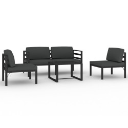 5-cz. zestaw mebli ogrodowych, poduszki, aluminium, antracyt
