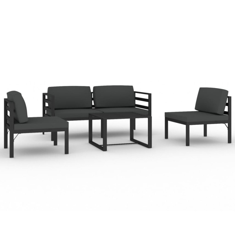 5-cz. zestaw mebli ogrodowych, poduszki, aluminium, antracyt