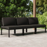 3-os. sofa ogrodowa z poduszkami, aluminium, antracytowa