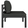 3-os. sofa ogrodowa z poduszkami, aluminium, antracytowa