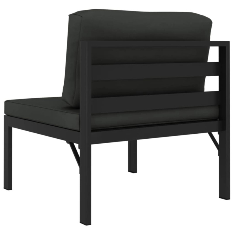 3-os. sofa ogrodowa z poduszkami, aluminium, antracytowa