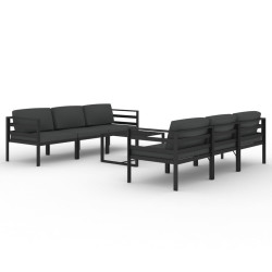 7-cz. zestaw mebli ogrodowych, poduszki, aluminium, antracyt