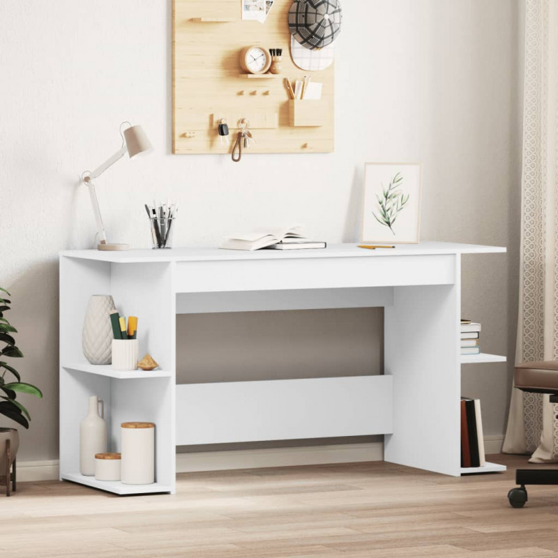 Biurko, białe, 140x50x75 cm, materiał drewnopochodny