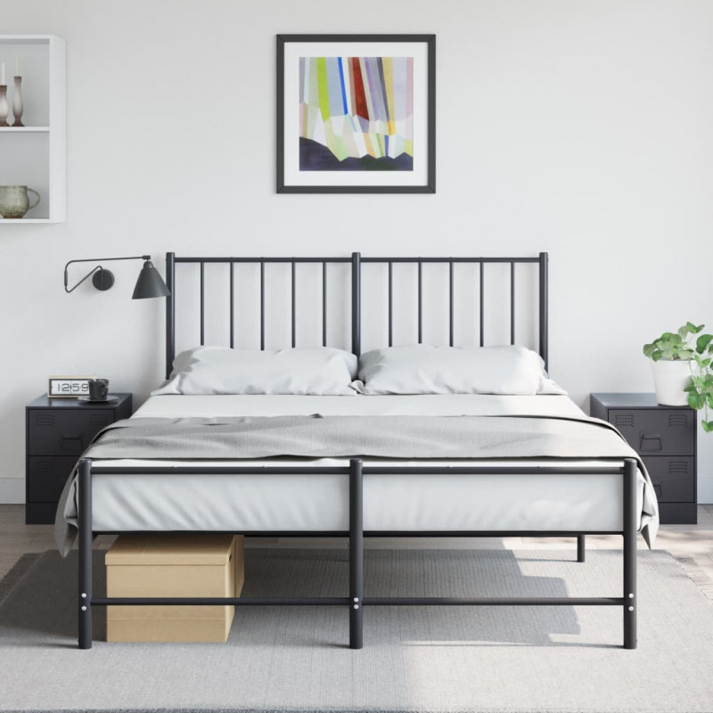 Szafki nocne, 2 szt., czarne, 34,5x39x44 cm, stal
