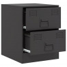 Szafki nocne, 2 szt., czarne, 34,5x39x44 cm, stal