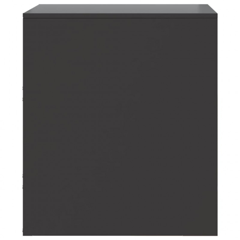 Szafki nocne, 2 szt., czarne, 34,5x39x44 cm, stal