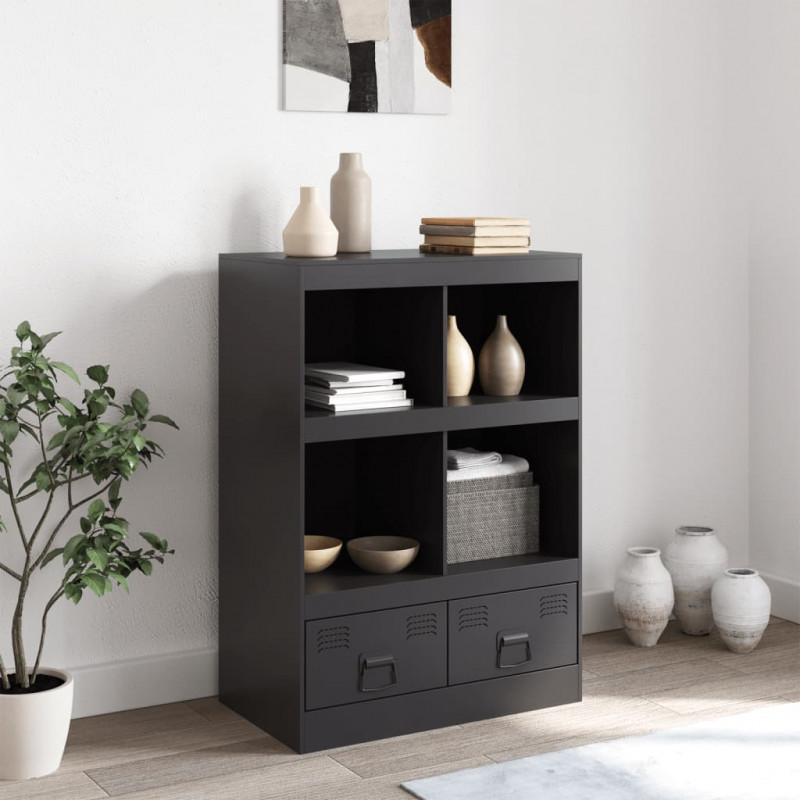 Szafka, czarna, 67x39x95 cm, stal