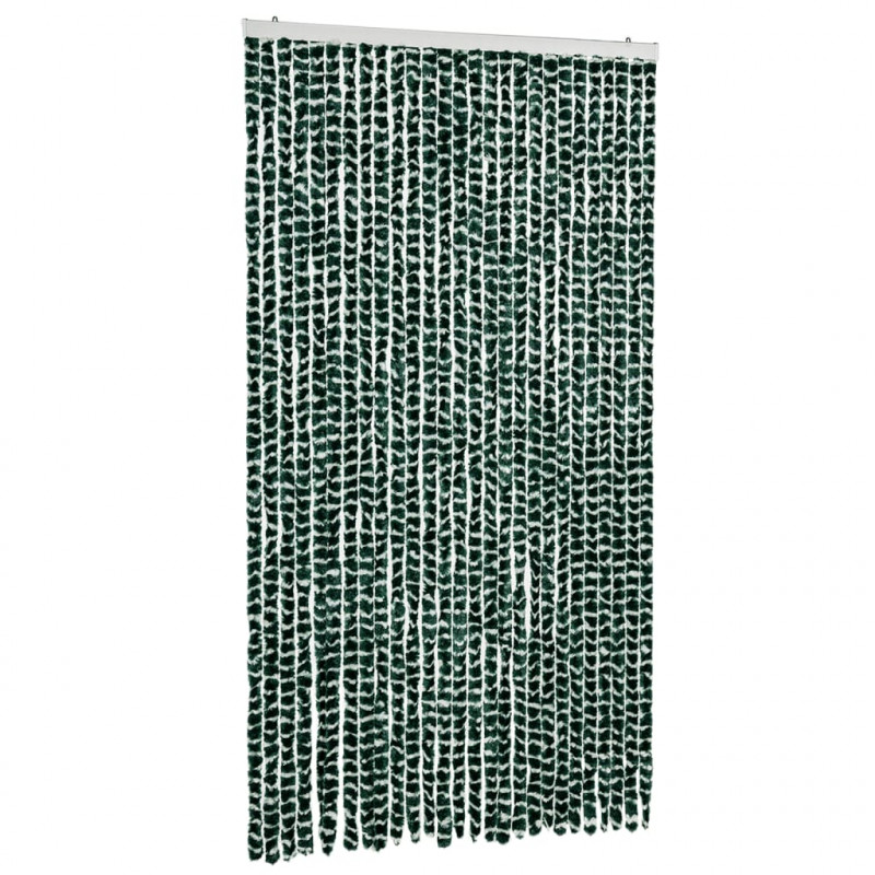 Zasłona przeciwko owadom, zielono-biała, 118x220 cm, szenil