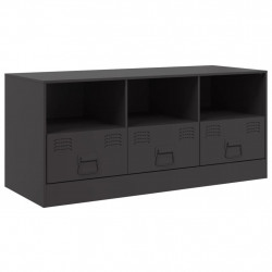 Szafka pod telewizor, czarna, 99x39x44 cm, stalowa
