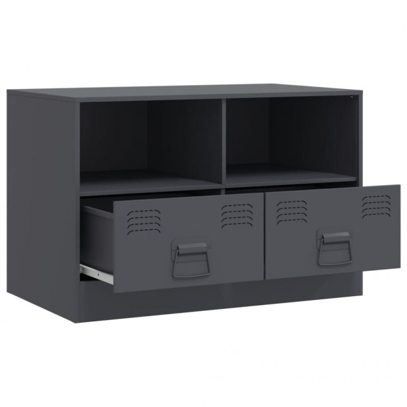 Szafki pod telewizor, 2 szt., antracytowe, 67x39x44 cm, stalowe