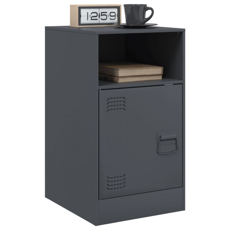 Szafka nocna, antracytowa, 34,5x39x62 cm, stal