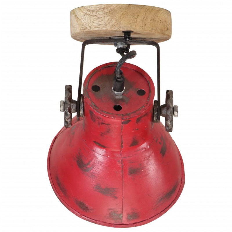 Lampa stołowa, 25 W, postarzany czerwony, 11,5x11,5x25 cm, E27