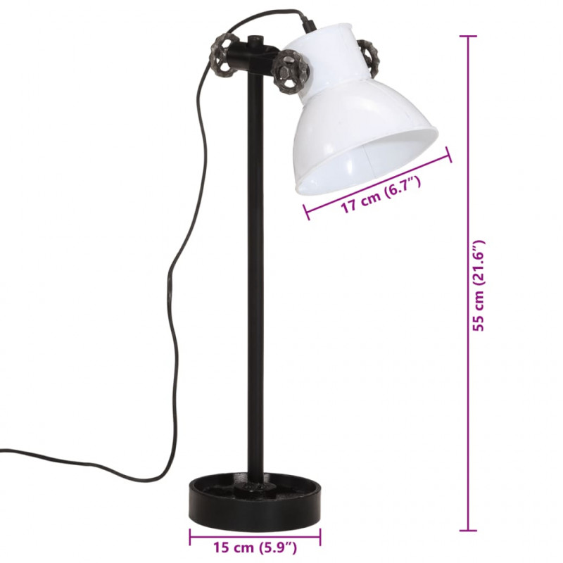 Lampa stołowa, 25 W, biała, 15x15x55 cm, E27