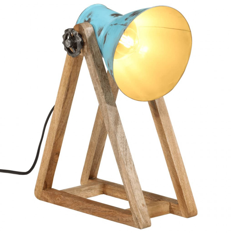 Lampa stołowa, 25 W, postarzany niebieski, 30x17x40 cm, E27