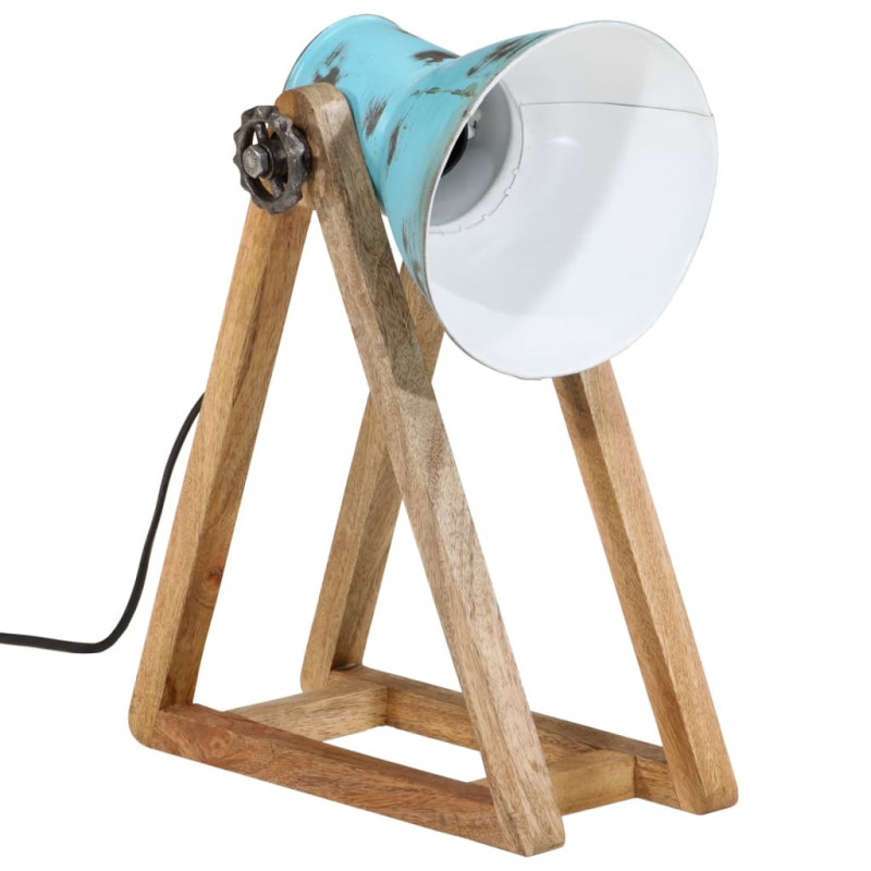 Lampa stołowa, 25 W, postarzany niebieski, 30x17x40 cm, E27